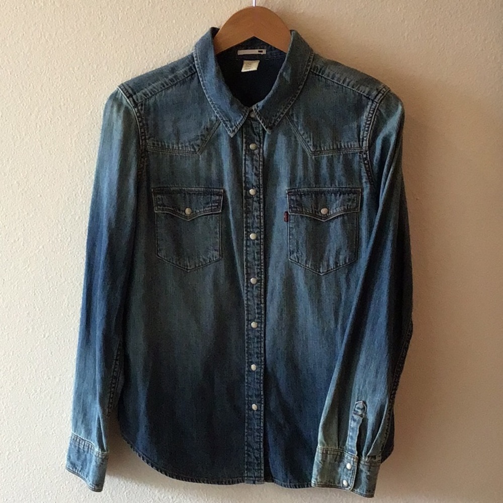Levi’s Tailored Fit Western Pearl Snap Shirt size L